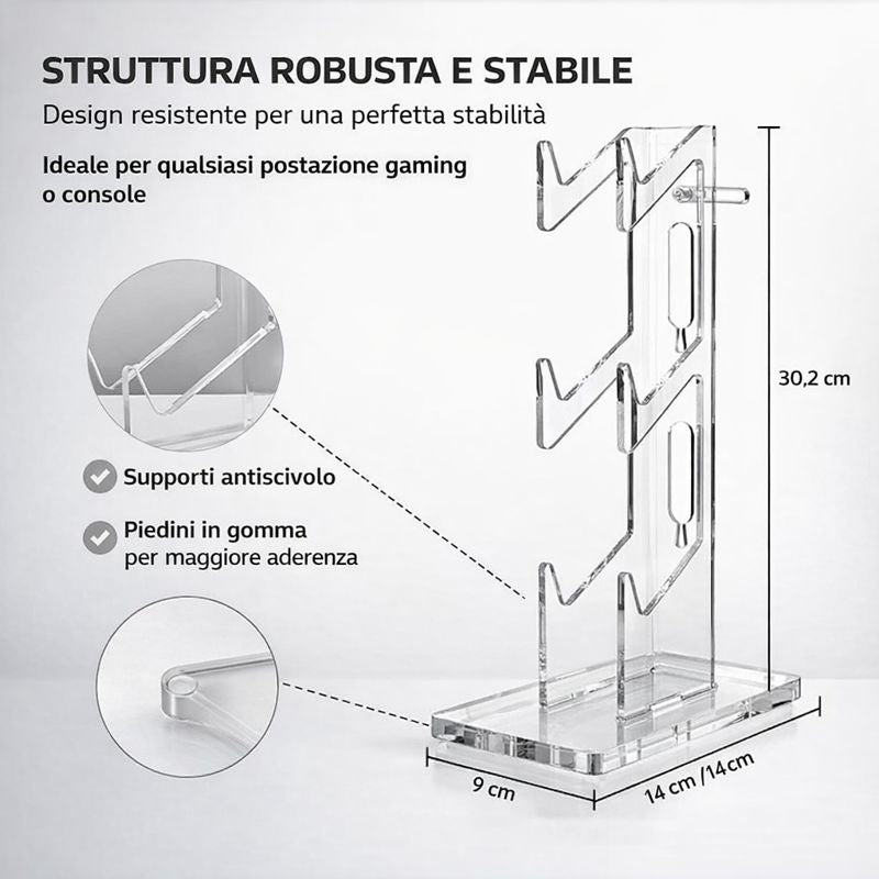 Stand Controller Gaming in Acrilico - Organizer PS5/Xbox